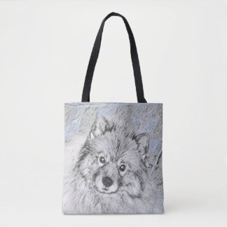 Tote Bag Peinture Keeshond Beth - Joli art original chien
