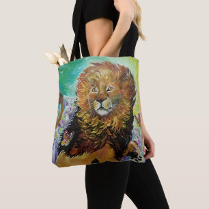 Tote Bag Peinture mystique en Lion de Cristal "Nouveaux Mon