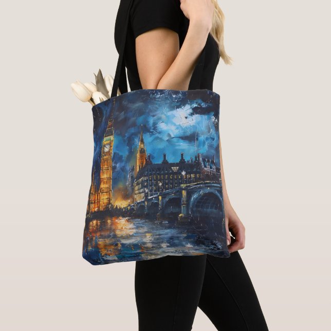 Tote Bag Peinture nocturne de Londres (De près)