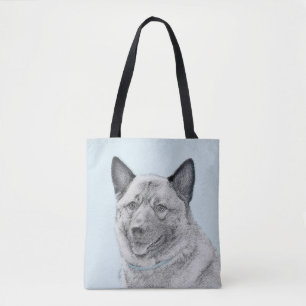 Tote Bag Peinture norvégienne Elkhound - Art original Chien