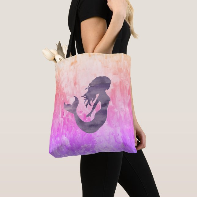Tote Bag Peinture Ombré de l'impressionniste de sirène (De près)