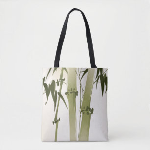 Tote Bag Peinture orientale de style, branches 2 de bambou