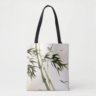 Tote Bag Peinture orientale de style, branches en bambou