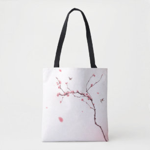 Tote Bag Peinture orientale de style, fleurs de cerisier