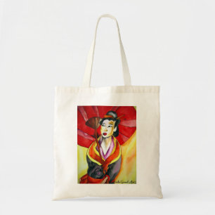 Tote Bag peinture originale d'aquarelle japonaise Geisha