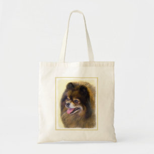 Tote Bag Peinture originale de Chien en en noir et en tan d
