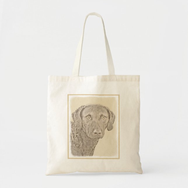 Tote Bag Peinture originale de chien par Retriever de Chesa (Devant)
