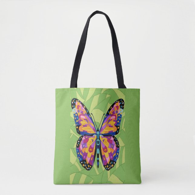 Tote Bag Peinture papillon abstraite  (Devant)