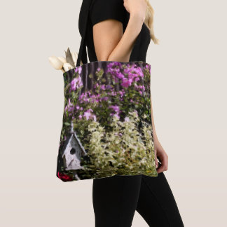 Tote Bag Peinture pastel de la maison d'oiseau du jardin de