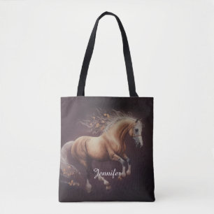 Tote Bag Peinture Pastel D'Un Cheval De Course