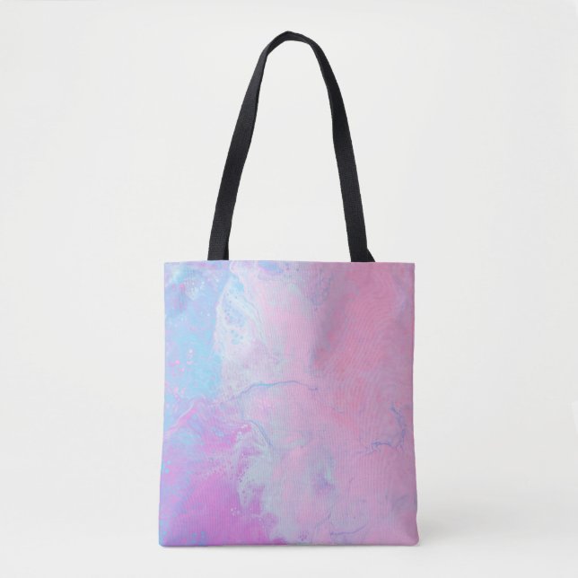 TOTE BAG PEINTURE PASTEL ET BLEU (Devant)