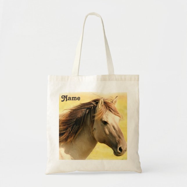 Tote Bag Peinture personnalisée de cheval (Devant)