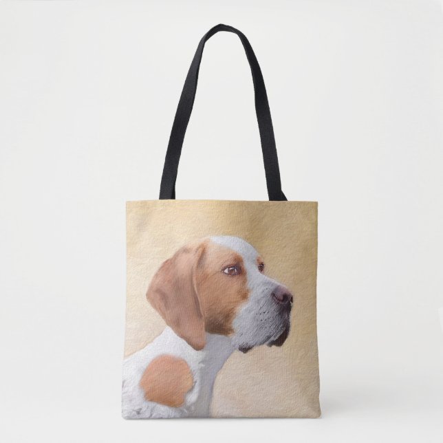 Tote Bag Peinture Pointer - Drôle d'Art Original de Chien (Devant)