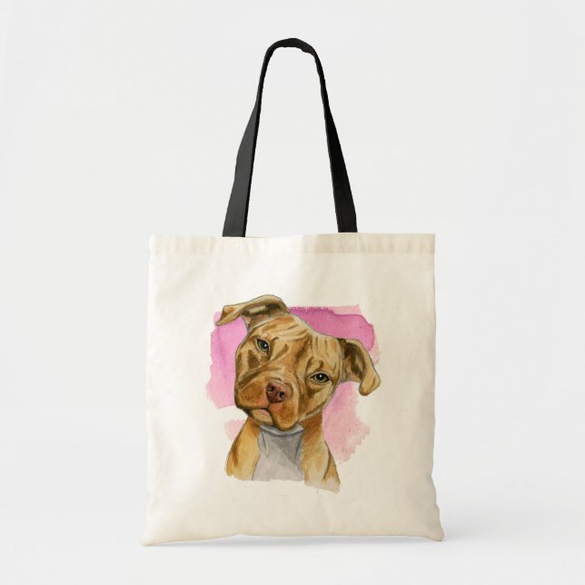 Tote Bag Peinture principale d'aquarelle de chien de (Devant)