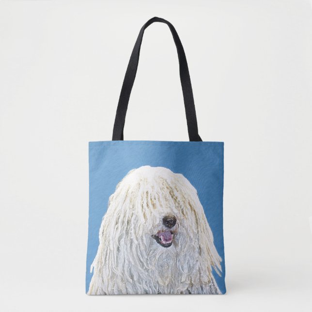 Tote Bag Peinture Puli - Cute Original Chien Art (Devant)