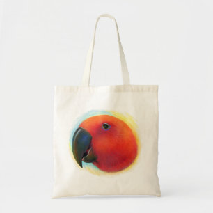 Tote Bag Peinture réaliste de perroquet rouge d'eclectus