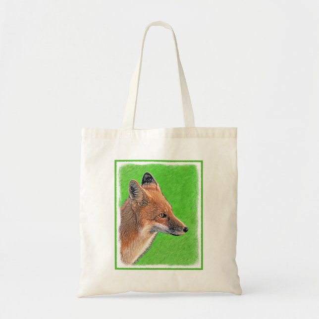 Tote Bag Peinture Red Fox - Art original de la faune (Devant)