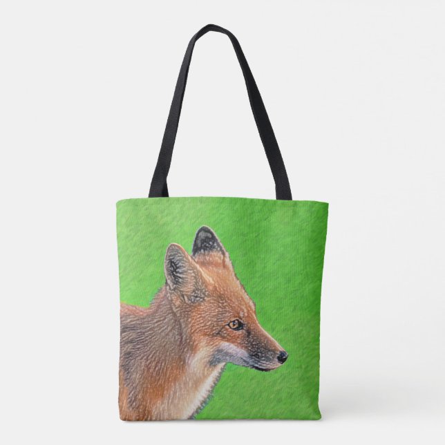 Tote Bag Peinture Red Fox - Art original de la faune (Dos)