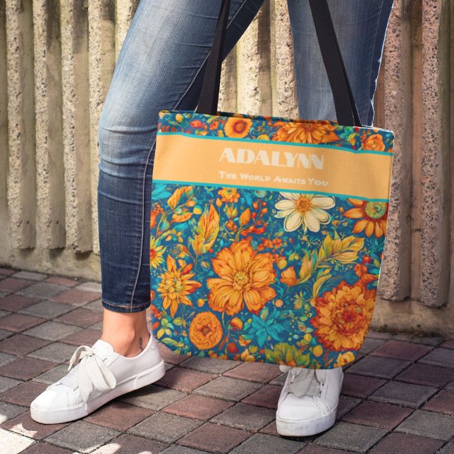 Tote Bag Peinture rétro Cadeaux de graduation pour petite-f (Retro Painting Graduation Gifts for Granddaughter)