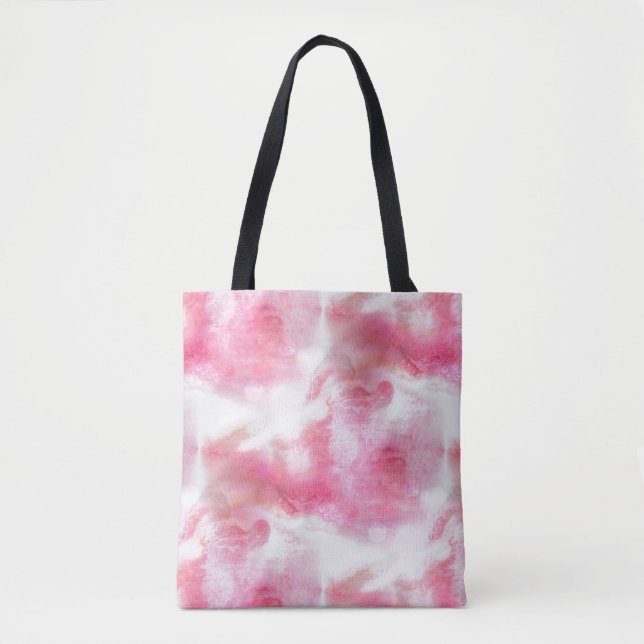 Tote Bag peinture rouge 2 de main d'arrière - plan (Devant)