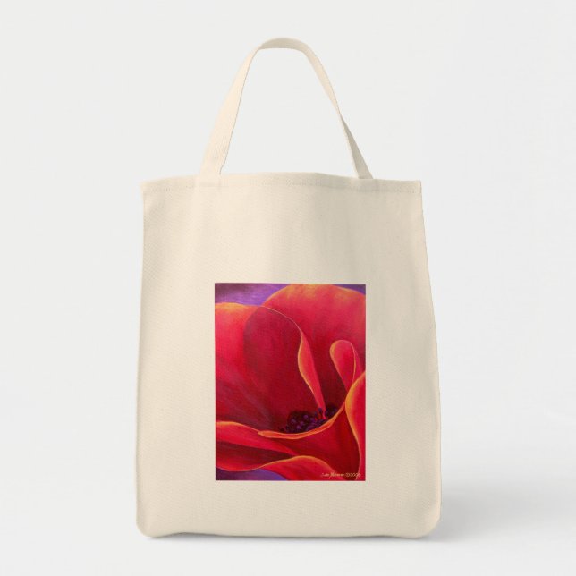 Tote Bag Peinture rouge de fleur de pavot - multi (Devant)