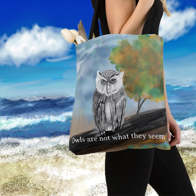 Tote Bag Peinture saisonnière de la Chouette dans la nature (Créateur téléchargé)