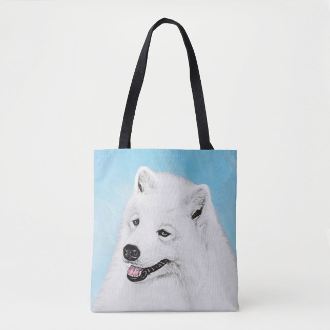 Tote Bag Peinture Samoyède - Art de chien original mignon (Devant)