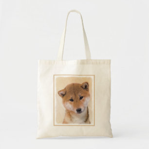 Tote Bag Peinture Shiba Inu (Rouge) - Art Chien original