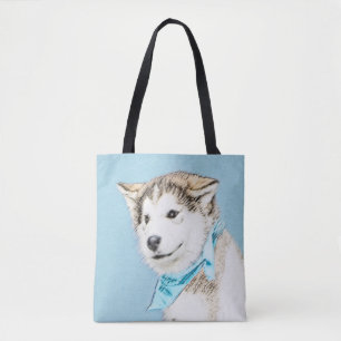 Tote Bag Peinture Sibérienne Husky Puppy - Art Chien origin