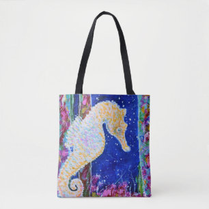 Tote Bag Peinture sur hippocampe