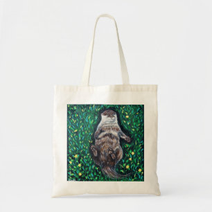 Tote Bag Peinture sur la loutre de rivière relaxante