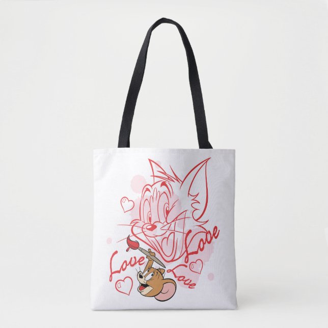 Tote Bag Peinture Tom & Jerry Valentine (Devant)