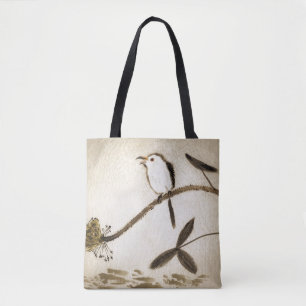 Tote Bag Peinture traditionnelle chinoise d'encre avec des