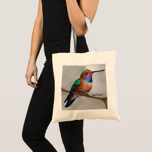 Tote Bag Peinture vibrante de colibri d'Allen (Devant (produit))