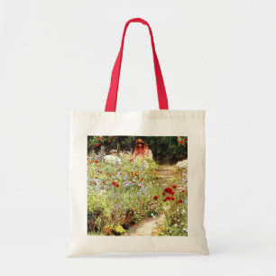 Tote Bag Peinture victorienne de la fille dans le jardin de