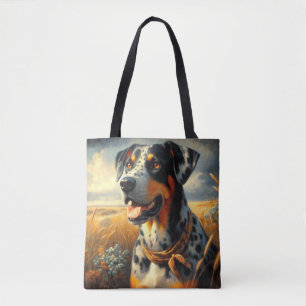 Tote Bag Peinture vintage de chien léopard Catahoula