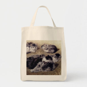 Tote Bag Peinture vintage d'étude de Ronner des chats