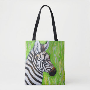 Tote Bag Peinture Zèbre