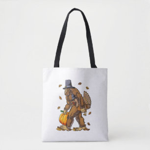 Tote Bag Pèlerin de Bigfoot Turquie Citrouille de Thanksgiv