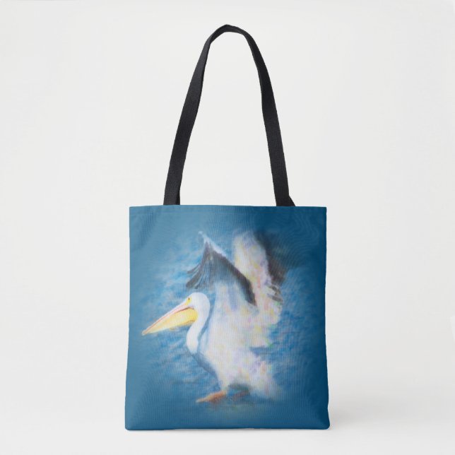 Tote Bag pélican 17 partout fourre-tout d'aquarelle (Devant)