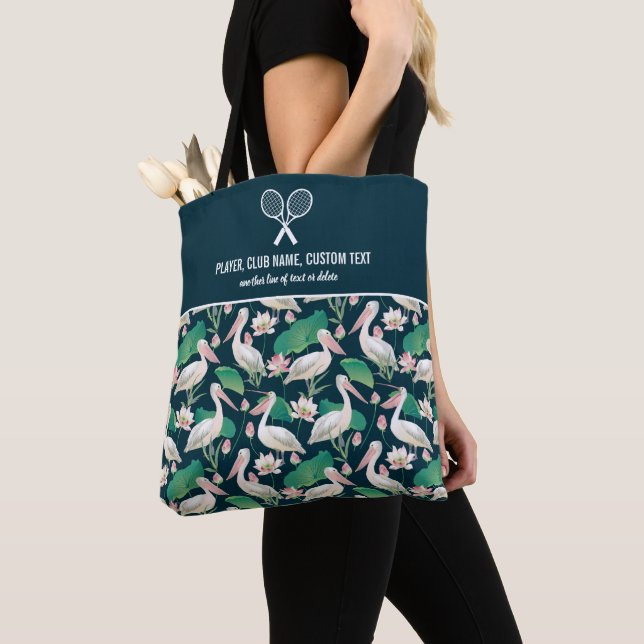 Tote Bag Pélican Tropical Imprimer Raquette de Tennis Perso (De près)