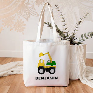 Tote Bag Pelle sur chenilles excavatrice construction enfan