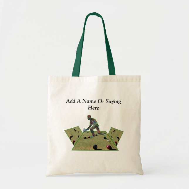Tote Bag Pelouse Bowls Ajouter Un Nom Ici Design, (Devant)