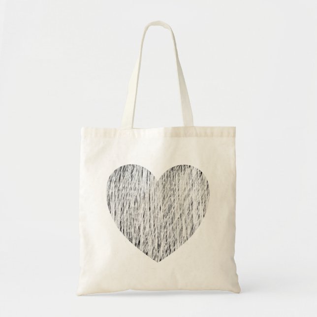 Tote Bag Pencé en - Blanc sur Noir (Devant)