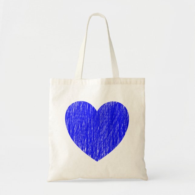 Tote Bag Pencé en - Bleu (Devant)
