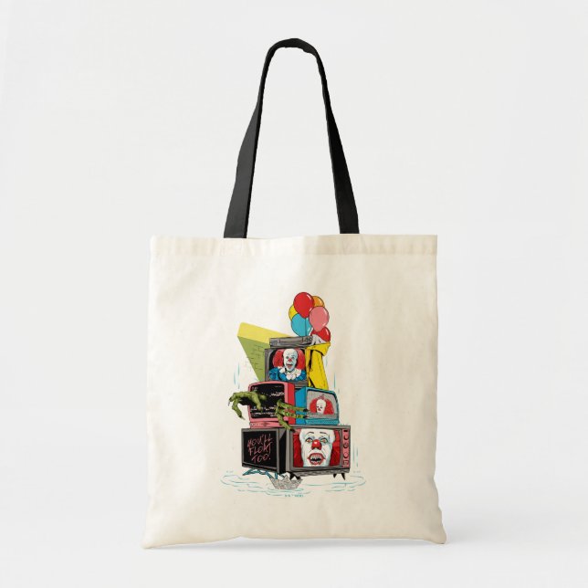 Tote Bag Pennywise TV Stack classique - vous flotterez trop (Devant)