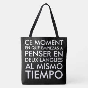 Tote Bag Pensée en français et espagnol