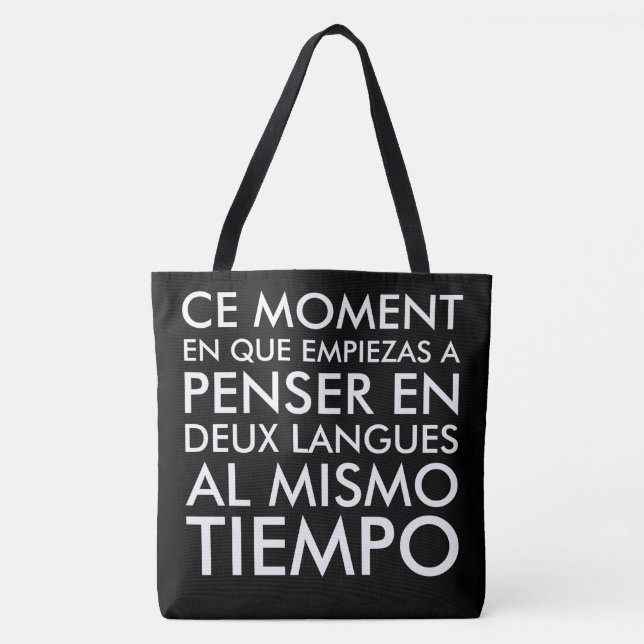 Tote Bag Pensée en français et espagnol (Devant)