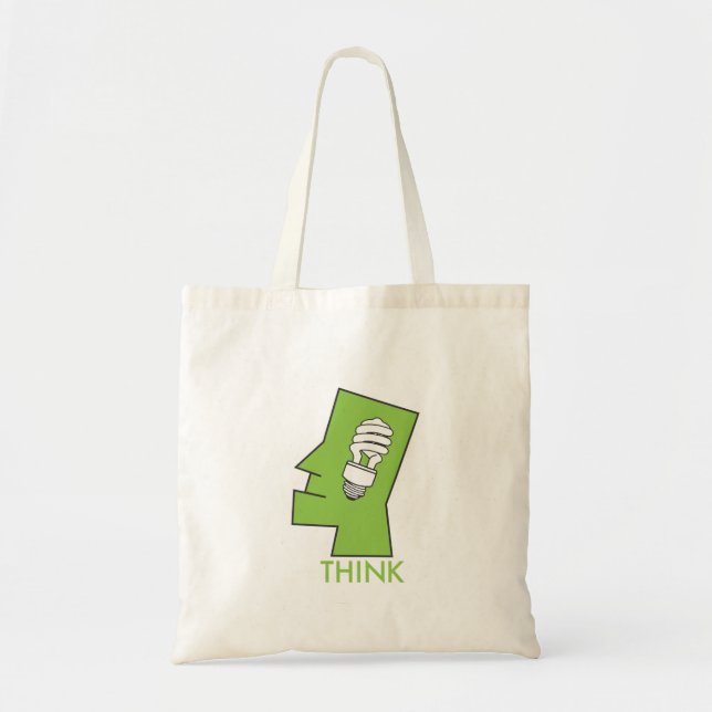 Tote Bag Pensez Fourre-tout vert (Devant)