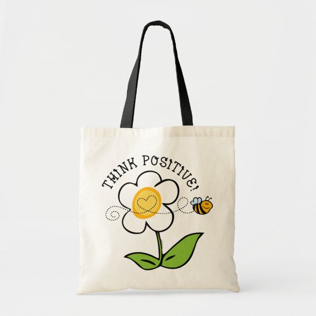 Tote Bag Pensez l'abeille positive (Devant)